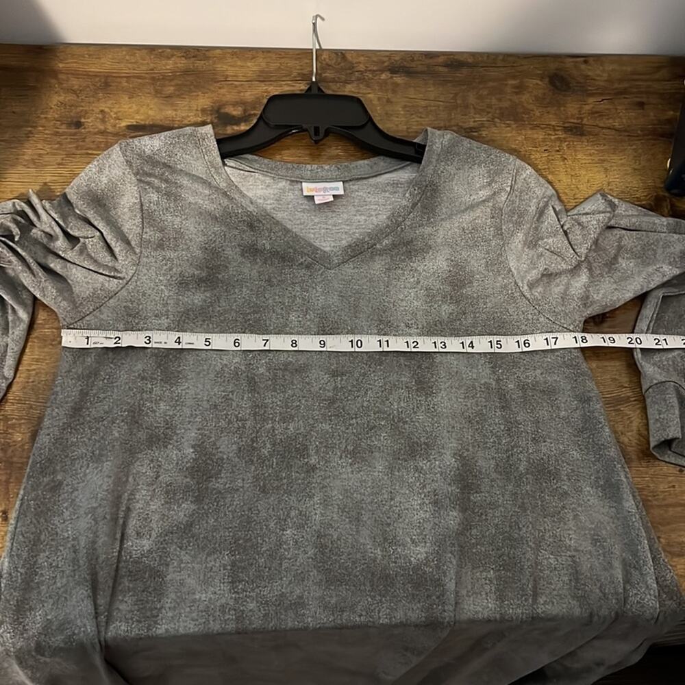 LuLaRoe Gray & Black Long Sleeve Swing Dress - Picture 6 of 8